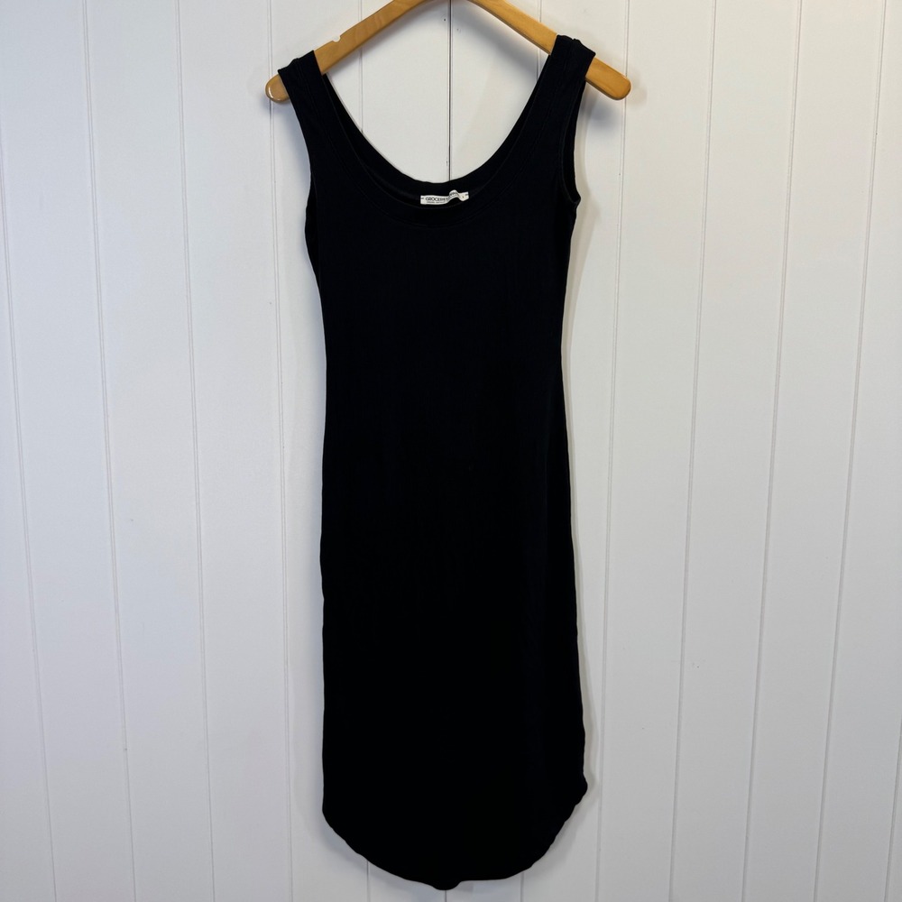 Groceries Apparel Minimalist Ribbed Midi Dress Womens Size XS Sustainable Chic